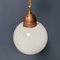 Opaline Glass Bulb Lamp with Copper Furrant, Image 5