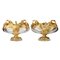 20th Century French Round Vases in Cast Glass and Gilded Bronze with Swan Motif, Set of 2 1