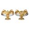 Vases Ronds en Verre Moulé et Bronze Doré à Motif Cygne, France, Set de 2 1