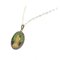 Gold and Stained Glass Enamel Pendant on Chain with Our Lady Portrait 3