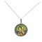 Gold and Stained Glass Enamel Pendant on Chain with Our Lady Portrait 5