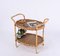 Mid-Century Italian Oval Bamboo and Rattan Serving Bar Cart, 1960s, Image 6