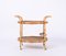 Mid-Century Italian Oval Bamboo and Rattan Serving Bar Cart, 1960s, Image 3