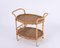 Mid-Century Italian Oval Bamboo and Rattan Serving Bar Cart, 1960s, Image 4