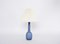 Mid-Century Danish Blue Table Lamp by Esben Klint for Holmegaard, 1960s 3