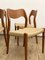 Mid-Century Danish Model 71 Chairs in Teak by Niels O. Møller for J.L. Møllers Møbelfabrik, 1950s, Set of 4, Image 6