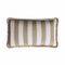 Striped Outdoor Happy Pillow Beige and White with Fringes 1