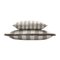 Striped Outdoor Happy Frame Pillow Beige and White with Piping 2