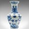 Large Vintage Chinese Ceramic White and Blue Vase, 1940s 8