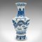 Grand Vase Vintage en Céramique Blanche et Bleue, Chine, 1940s 5