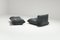 Vintage Yoko Sofa with Pouf in Grey Leather by Michel Ducaroy for Ligne Roset, Set of 2 6