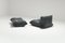 Vintage Yoko Sofa with Pouf in Grey Leather by Michel Ducaroy for Ligne Roset, Set of 2, Image 6