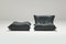 Canapé Yoko Vintage avec Pouf en Cuir Gris par Michel Ducaroy pour Ligne Roset, Set de 2 5