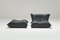 Vintage Yoko Sofa with Pouf in Grey Leather by Michel Ducaroy for Ligne Roset, Set of 2 5
