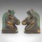 Vintage English Horse Bust Bookends in Cast Brass, 1970s, Set of 2 1