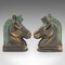 Vintage English Horse Bust Bookends in Cast Brass, 1970s, Set of 2, Image 1