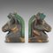 Vintage English Horse Bust Bookends in Cast Brass, 1970s, Set of 2 5