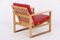Model 2256 Armchair in Oak and with Red Cowhide by Børge Mogensen for for Fredericia, Image 5