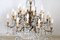 Großer Kronleuchter aus Bronze & Kristallglas mit 24 Glühbirnen, 1930er 5