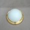 Brass and Glass Opaline Ceiling Lamp 1