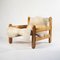 Sling Chair in Pine, Canvas and Shipskin, 1970s 5