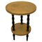 Bohemian Art Deco Round Wood and Brass Side Table, 1930s, Image 1
