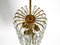 Mid-Century Brass Crystal Glass Chandelier from Vereinigten Werkstätten, 1950s 5