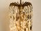 Mid-Century Brass Crystal Glass Chandelier from Vereinigten Werkstätten, 1950s, Image 15