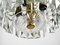 Mid-Century Brass Crystal Glass Chandelier from Vereinigten Werkstätten, 1950s, Image 7