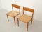 Teak & Papercord Dining Chairs by Poul Volther for Freques Røjle, 1960s, Set of 2 5