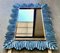 Espejo de pared de cristal de Murano azul y latón, años 2000, Imagen 7