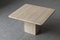 Travertine Coffee Table with Square Foot, 1970s 1