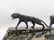Hugues, Art Deco Sculpture of Two Panthers, 1920s, Bronze 5