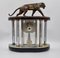 Art Deco Bronze Clock Set with Panther by Jean-Baptiste Hugues, Set of 3 11