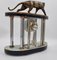 Art Deco Bronze Clock Set with Panther by Jean-Baptiste Hugues, Set of 3 10