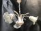 Lámpara de araña con tres luces de metal, años 50, Imagen 1