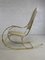 Rocking Chair in Brass and Imitation Leather, 1950s, Image 4