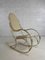 Rocking Chair en Laiton et Imitation Cuir, 1950s 6