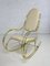 Rocking Chair in Brass and Imitation Leather, 1950s 10