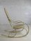 Rocking Chair in Brass and Imitation Leather, 1950s 7