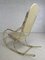 Rocking Chair en Laiton et Imitation Cuir, 1950s 2