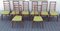 Chaises de Salle à Manger Vintage en Teck avec Revêtement en Tissu Vert, 1970s, Set de 8 2