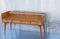 Vintage German Walnut Console with Three Drawers and Glass Shelf from WM-Möbel, 1960s 4