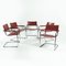 Chaises Cantilever Bauhaus en Cuir de Fasem, Italie, Set de 5 1