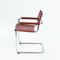 Chaises Cantilever Bauhaus en Cuir de Fasem, Italie, Set de 5 17