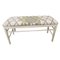 Vintage Upholstered Faux Bamboo Wood Bench 3