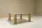 Square Travertine Coffee Table with Cylindrical Legs, France, 1970s 1