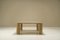 Square Travertine Coffee Table with Cylindrical Legs, France, 1970s 4