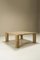 Square Travertine Coffee Table with Cylindrical Legs, France, 1970s 7