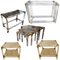 Mid-Century Nesting and Side Tables in Acrylic Glass and Brass, Set of 7 1